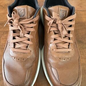 Cole Haan Men’s GeandPro Ashland Brown Leather Low-Top Sneakers with White Sole